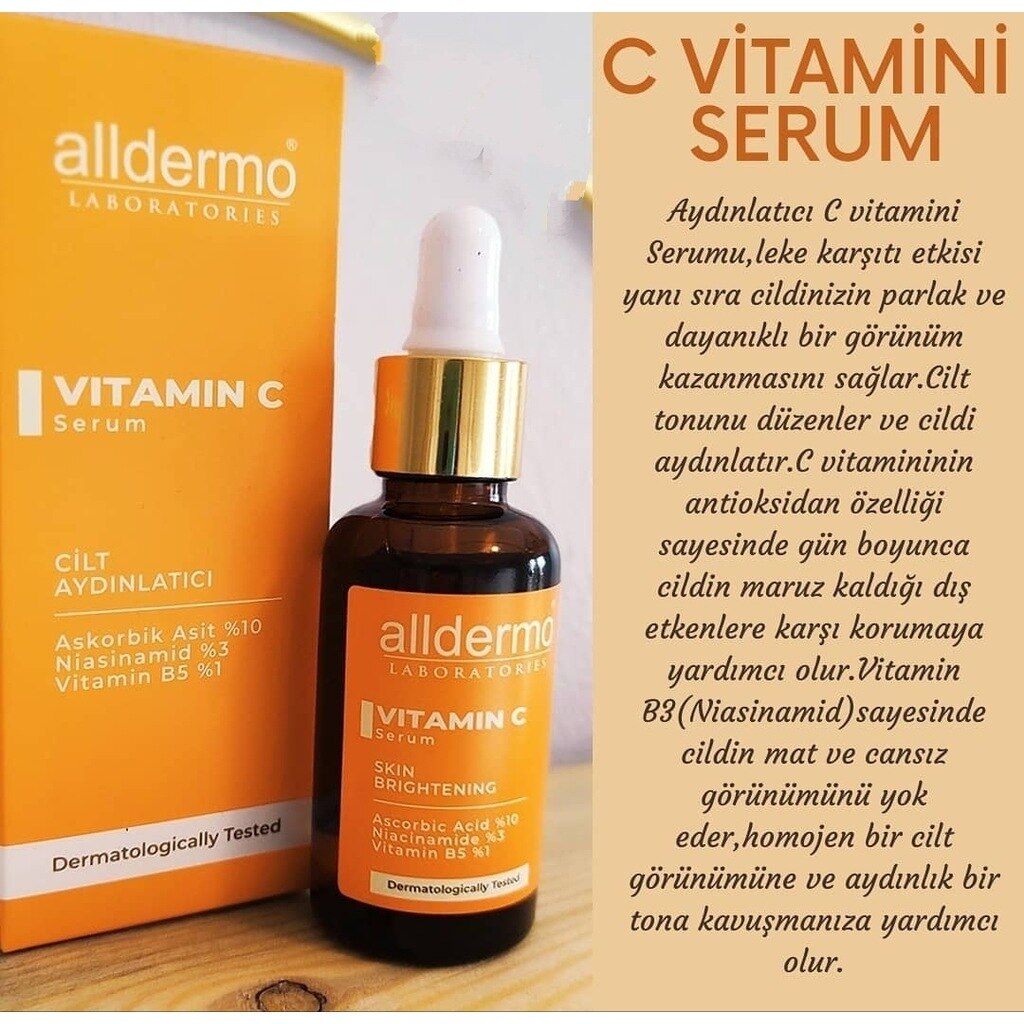 Alldermo Aydınlatıcı C Vitaminli Serum 30 ML